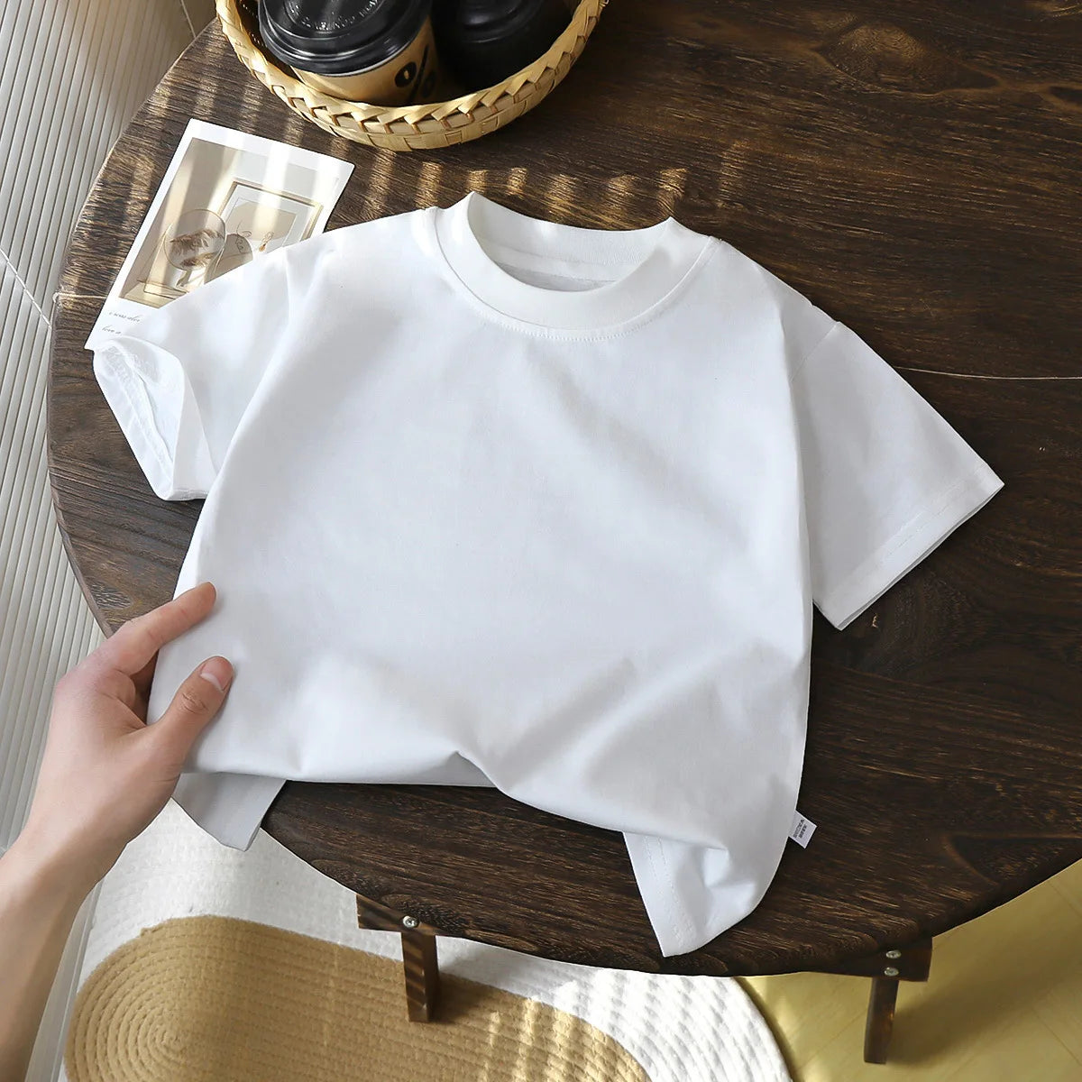 2-10Y Děti, čisté bavlněné krátké rukávy svetr tričko tričko - dětské kluci a dívky Letní topy