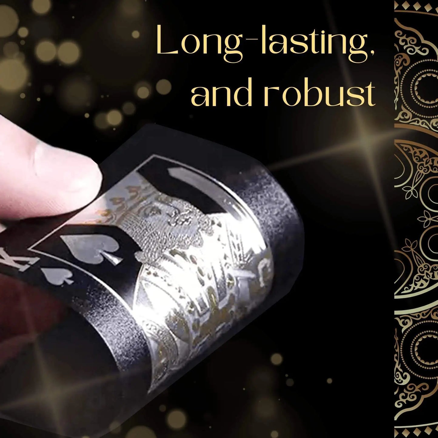 55PCS Zlatá fólie hrací karty 24K Zlatá plastová pokerová sada, voděodolná a odolná kouzelná hra karty