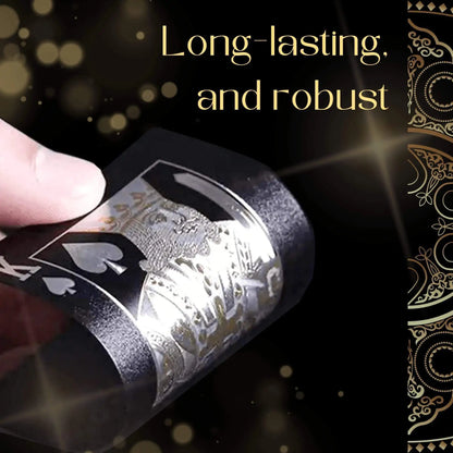 55PCS Zlatá fólie hrací karty 24K Zlatá plastová pokerová sada, voděodolná a odolná kouzelná hra karty