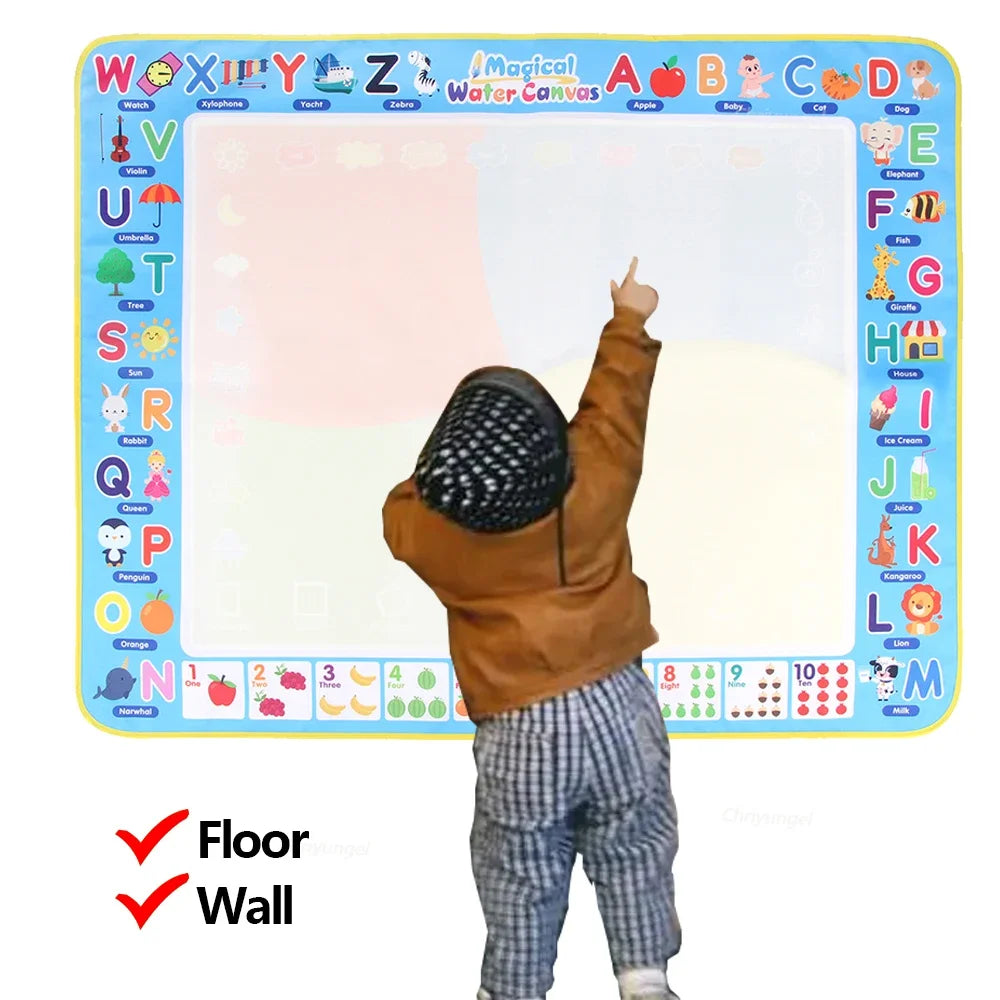100x80CM Montessori Magic Drawing Board Reasonable Water Doodle Mat for Kids Educational Art & Pen Control Training
