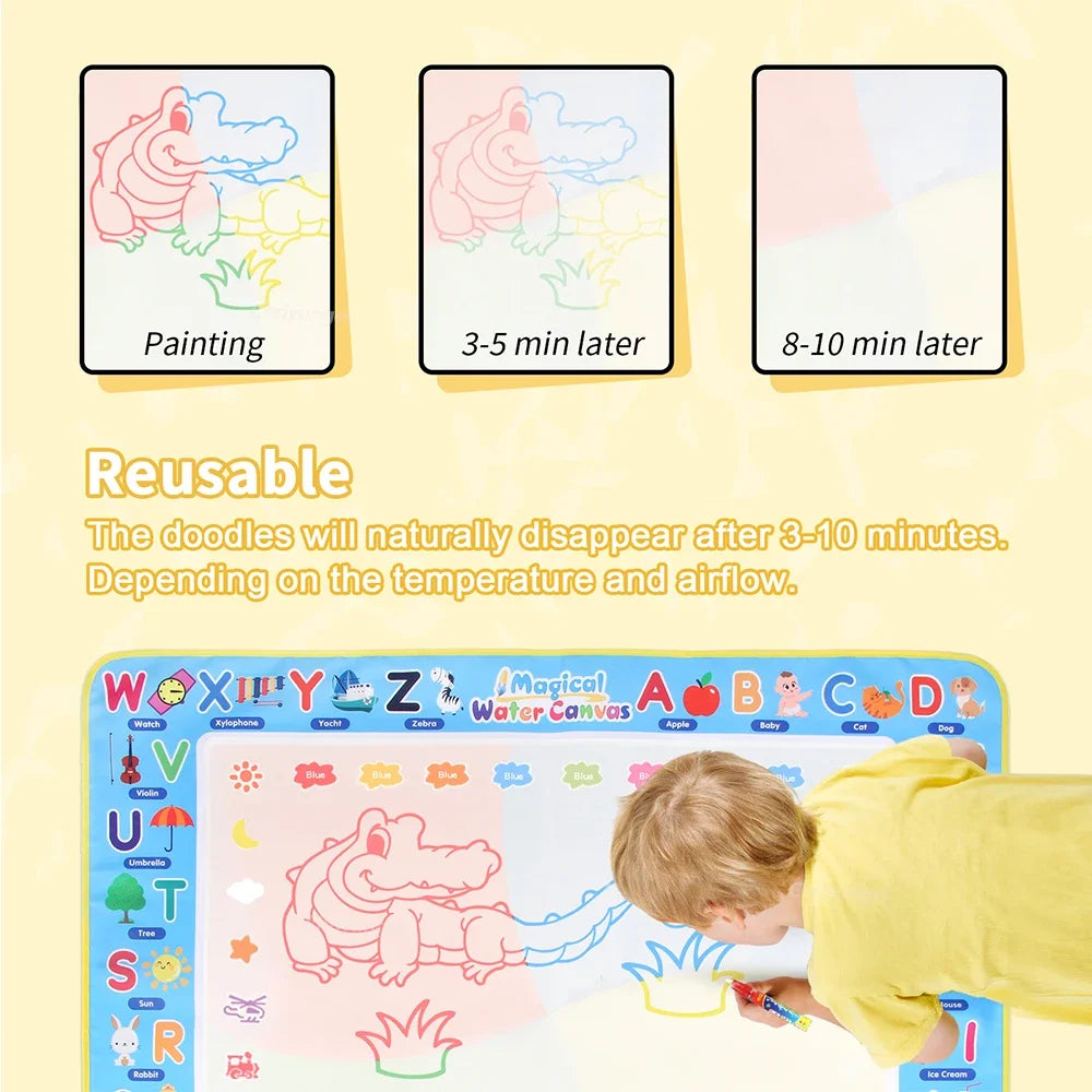 100x80CM Montessori Magic Drawing Board Reasonable Water Doodle Mat for Kids Educational Art & Pen Control Training