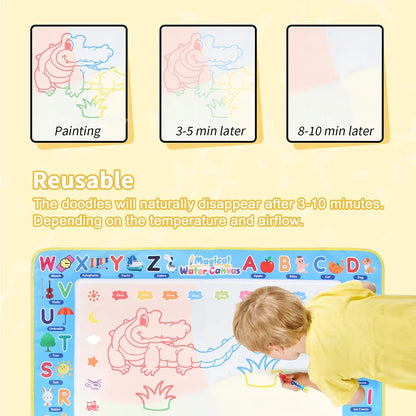 100x80CM Montessori Magic Drawing Board Reasonable Water Doodle Mat for Kids Educational Art & Pen Control Training