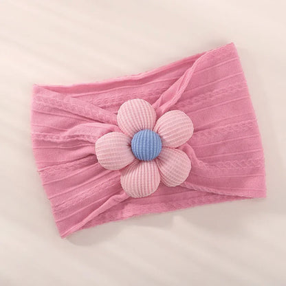 1Pc Baby Nylon Headscarf ? Ruční květinová čelenka pro novorozené dívky, batole elastické vlasy Turban