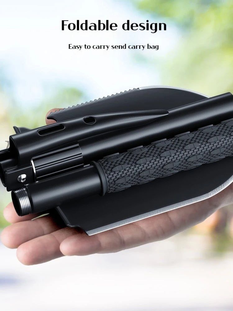 1PC Outdoor Foldable Camping Shovel – Multifunctional Hiking Entrenching Tool, Portable Garden & Survival Shovel