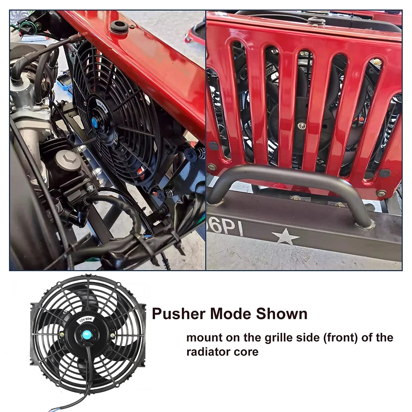 Univerzální 7/9/10/12/14/16 Inch 12V 80W Auto Radiátor Chlazení Fan Blade - elektrické klimatizace Ventilátor Kit 2100RPM