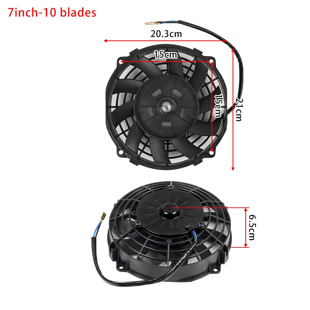 Univerzální 7/9/10/12/14/16 Inch 12V 80W Auto Radiátor Chlazení Fan Blade - elektrické klimatizace Ventilátor Kit 2100RPM