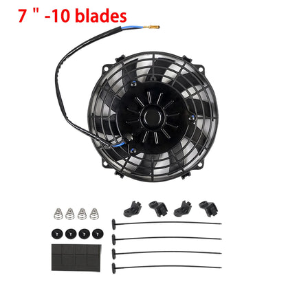 Univerzální 7/9/10/12/14/16 Inch 12V 80W Auto Radiátor Chlazení Fan Blade - elektrické klimatizace Ventilátor Kit 2100RPM