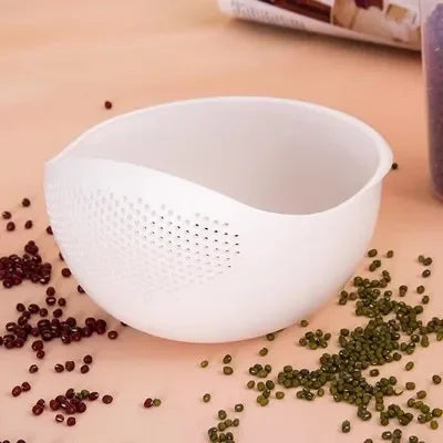 1PC Plastová rýže Sieve & Drain Košík s rukojetí Multi-Purpose Kuchyň Smyčcová mísa na mytí rýže, zeleniny a ovoce