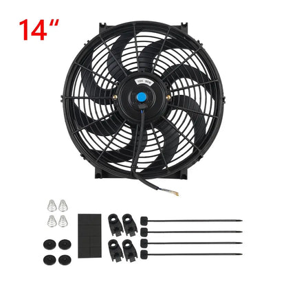 Univerzální 7/9/10/12/14/16 Inch 12V 80W Auto Radiátor Chlazení Fan Blade - elektrické klimatizace Ventilátor Kit 2100RPM