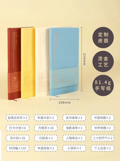 Kinbor Weekly Planner Notebook Undated Daily & Monthly Agenda Journa