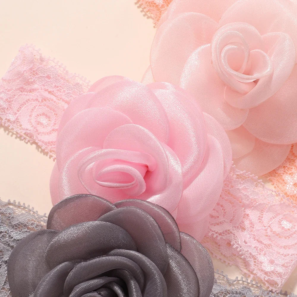 1Pc Baby Nylon Headscarf ? Ruční květinová čelenka pro novorozené dívky, batole elastické vlasy Turban