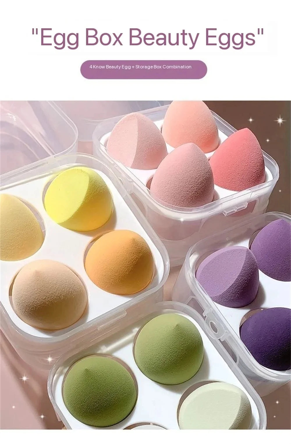 4PCS make-up Sponge Blender Beauty Egg Cosmetic Puff - Měkká nadace & Prachové houbičky pro ženy, profesionální nástroje krásy
