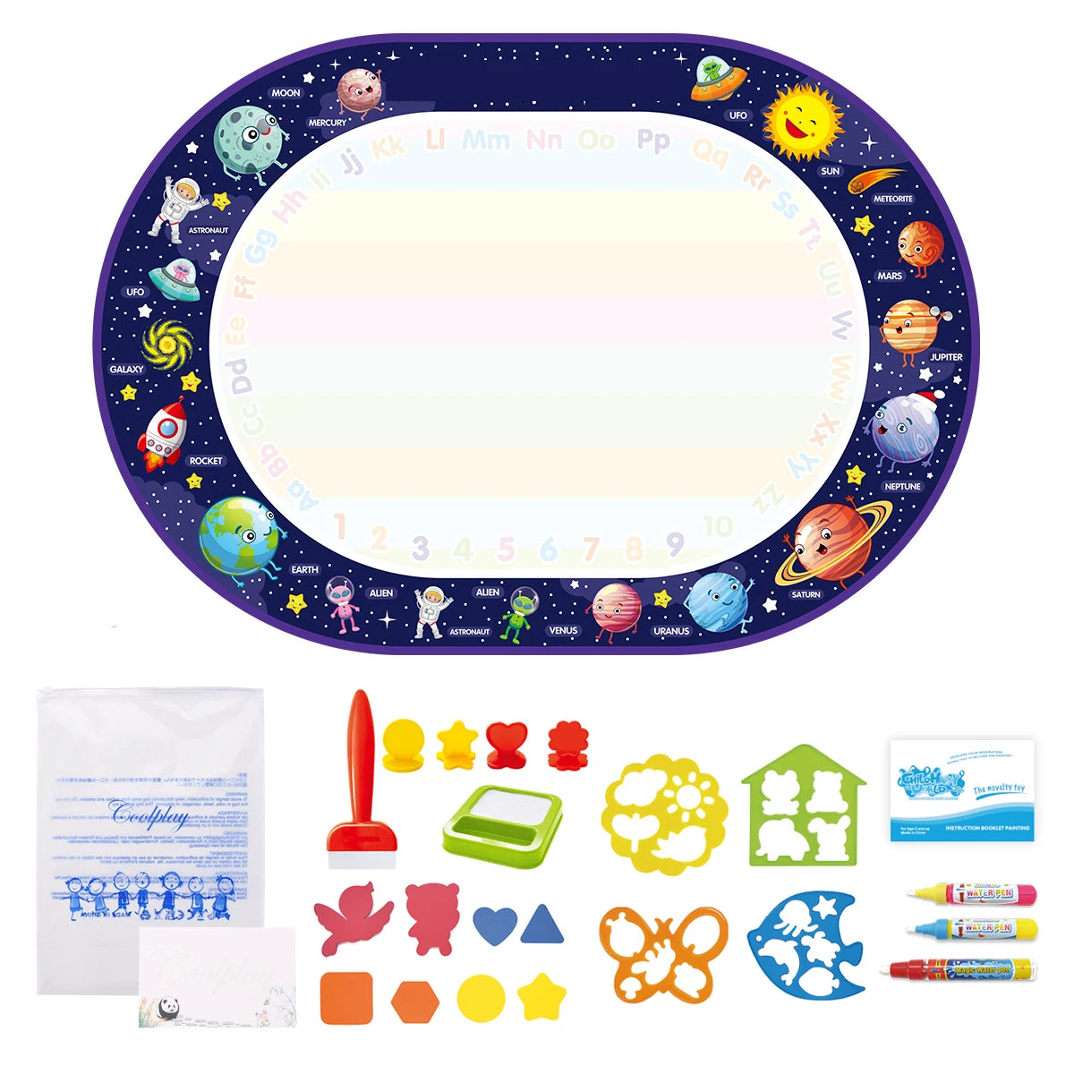 100x80CM Magic Water Drawing Mat Reasonable Doodle Board Montessori Educational Toy for Kids