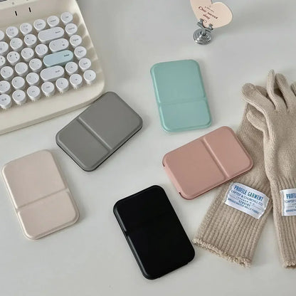 Skládací PU kůže make-up zrcadlo Elegantní kompaktní ruční zrcadlo pro cestování a denní použití