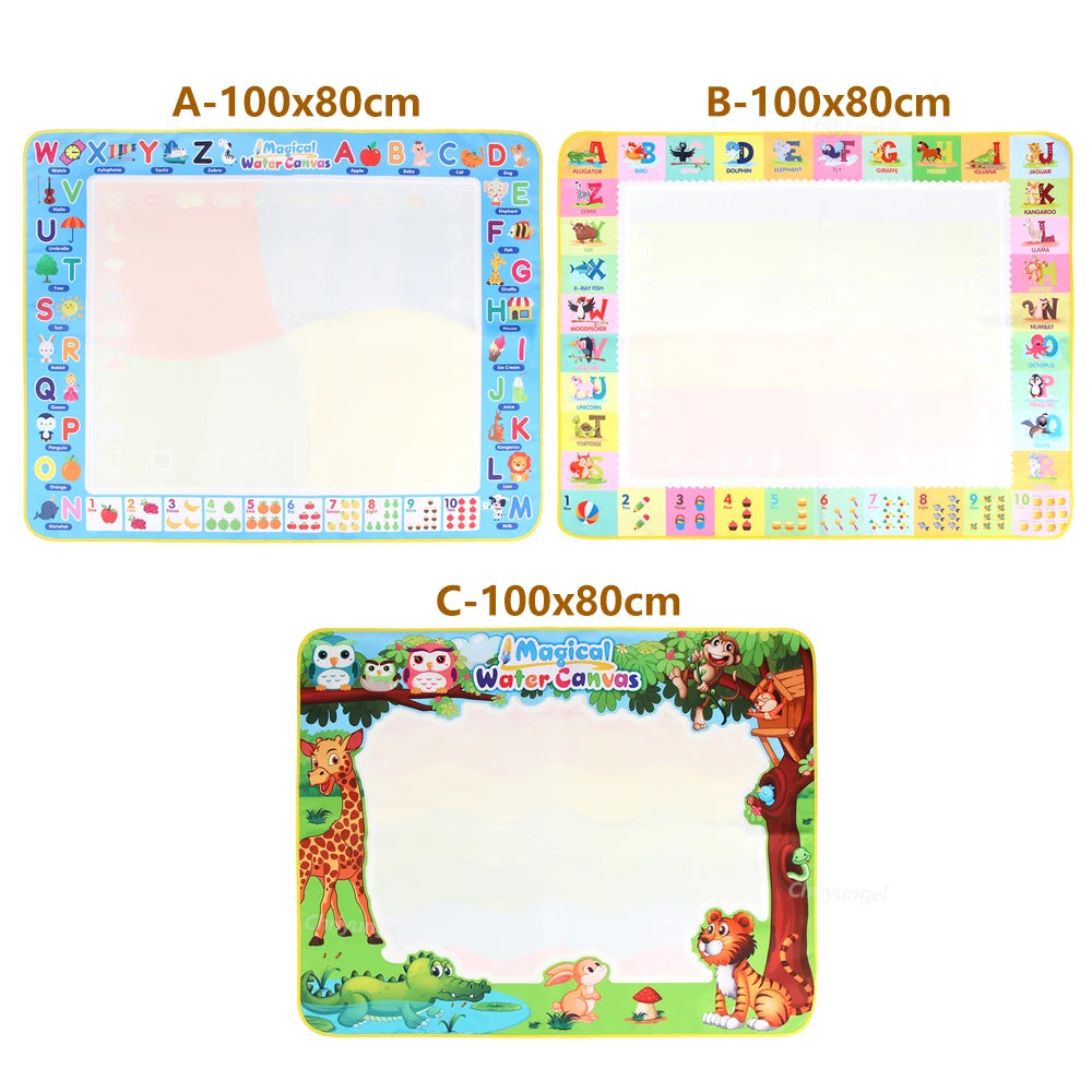 100x80CM Montessori Magic Drawing Board Reasonable Water Doodle Mat for Kids Educational Art & Pen Control Training