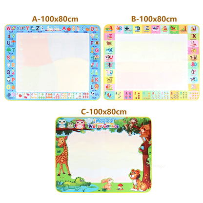 100x80CM Montessori Magic Drawing Board Reasonable Water Doodle Mat for Kids Educational Art & Pen Control Training