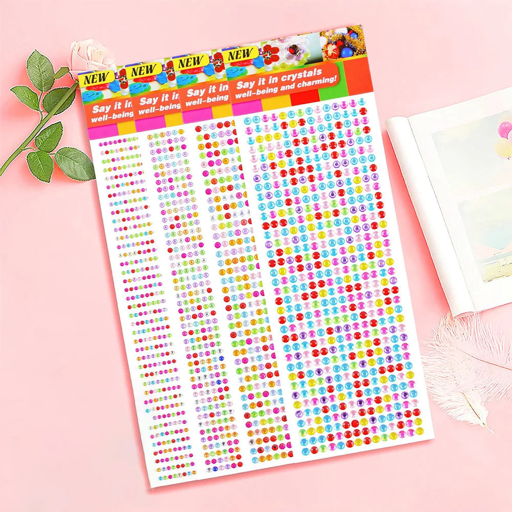 1040/900/504Ks Akrylová vrtačka DIY Crystal Shainstone Samolepky pro telefonní případy, karty a řemesel