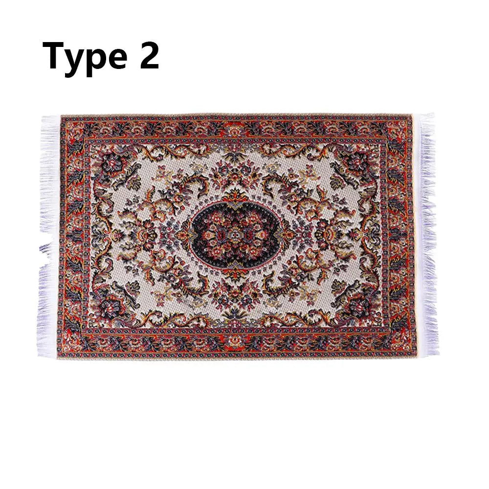 1:12 Scale Turkish Style Miniature Dollhouse Carpet – Floor Covering for Playing House & Doll Accessories