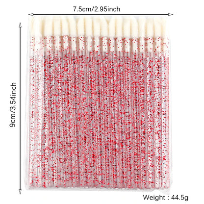 Lanjinglin 5/50 ks Jednorázové štětce štětce na rty Kartáčky na rty Aplikace na rtěnky a prodlužovací nástroj na řasy, profesionální doplňky pro krásu