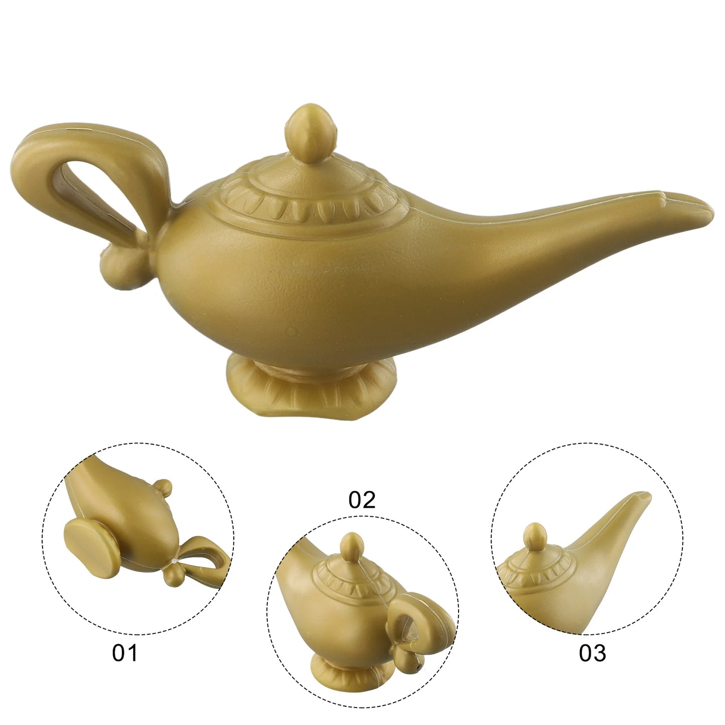 Aladdin Genie Lampy Kostýmy Prop Vintage Dekorativní čaj, Retro Magic Lamp Ornament pro Halloween, Vánoční a Party Dekorace