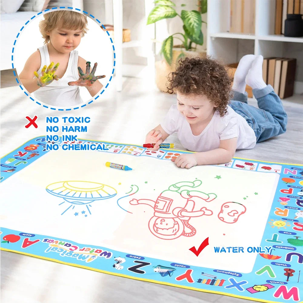 100x80CM Montessori Magic Drawing Board Reasonable Water Doodle Mat for Kids Educational Art & Pen Control Training