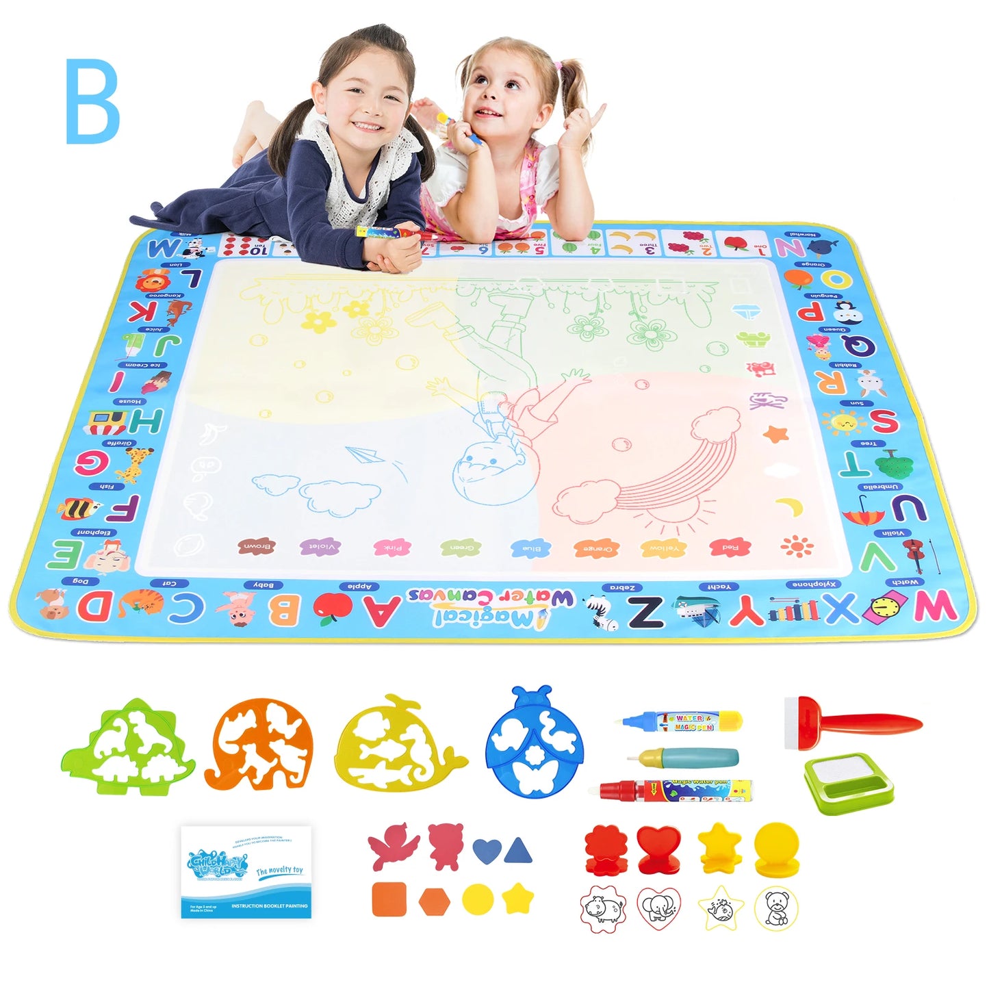 100x80CM Magic Water Drawing Mat Reasonable Doodle Board Montessori Educational Toy for Kids