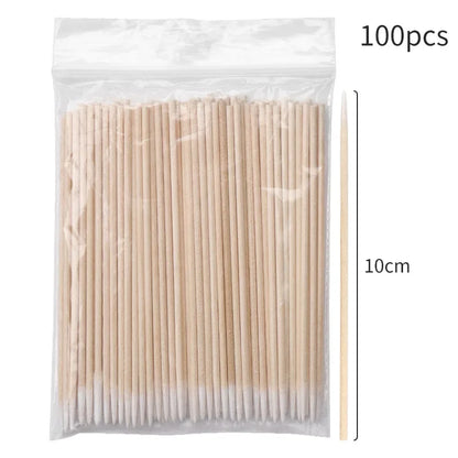100PCS Čisticí kartáče na řasy Micro Cotton Swabs for Lash Extensions & Make-up Removal