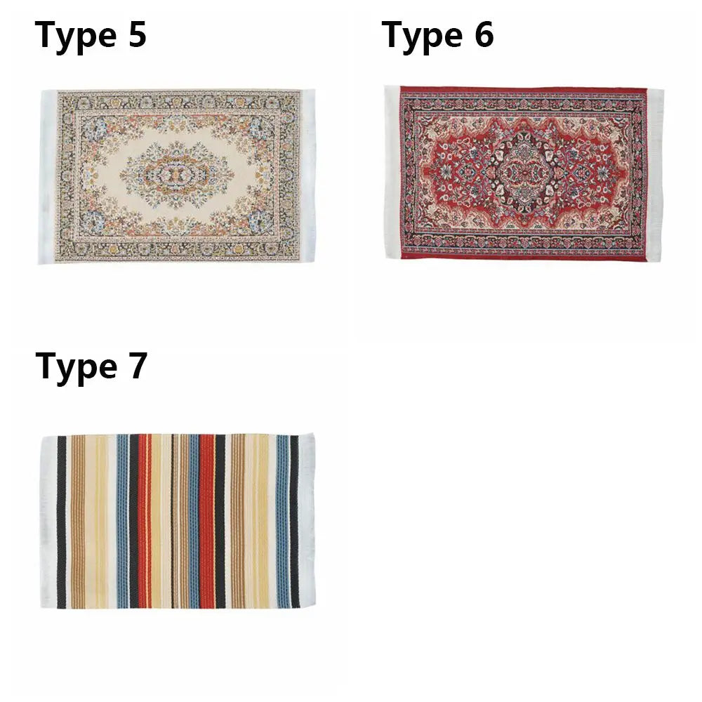 1:12 Scale Turkish Style Miniature Dollhouse Carpet – Floor Covering for Playing House & Doll Accessories