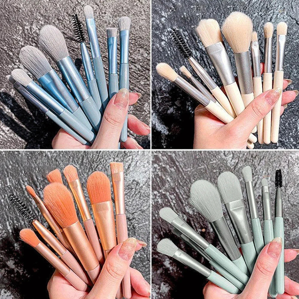 8Pcs Makeup Brush Set Makeup Concealer Brush Blush Loose Powder Brush Eye Shadow Highlighter Foundation Brush Beauty Tools
