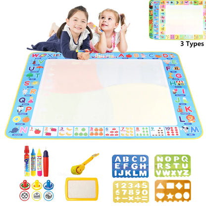 100x80CM Montessori Magic Drawing Board Reasonable Water Doodle Mat for Kids Educational Art & Pen Control Training