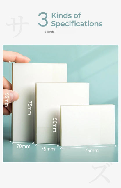 50 Sheets Transparent Sticky Notes – Waterproof Message & Signature Stickers for Notebooks