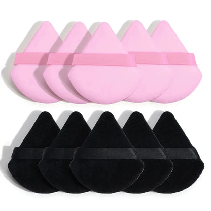 10-Piece Triangle Powder Powder Puff Set - vlhké a suché kosmetické houbičky pro volný prášek & Nadace