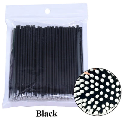 100PCS Čisticí kartáče na řasy Micro Cotton Swabs for Lash Extensions & Make-up Removal
