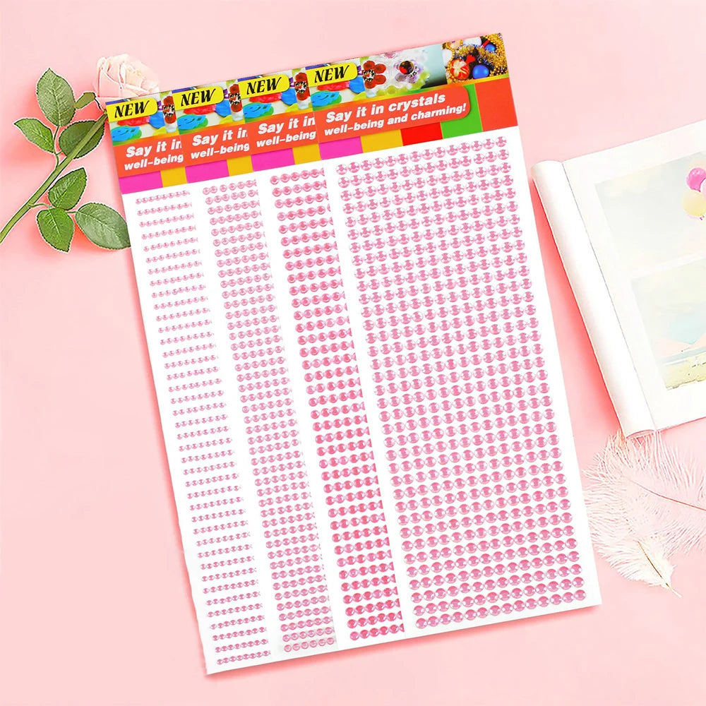 1040/900/504Ks Akrylová vrtačka DIY Crystal Shainstone Samolepky pro telefonní případy, karty a řemesel