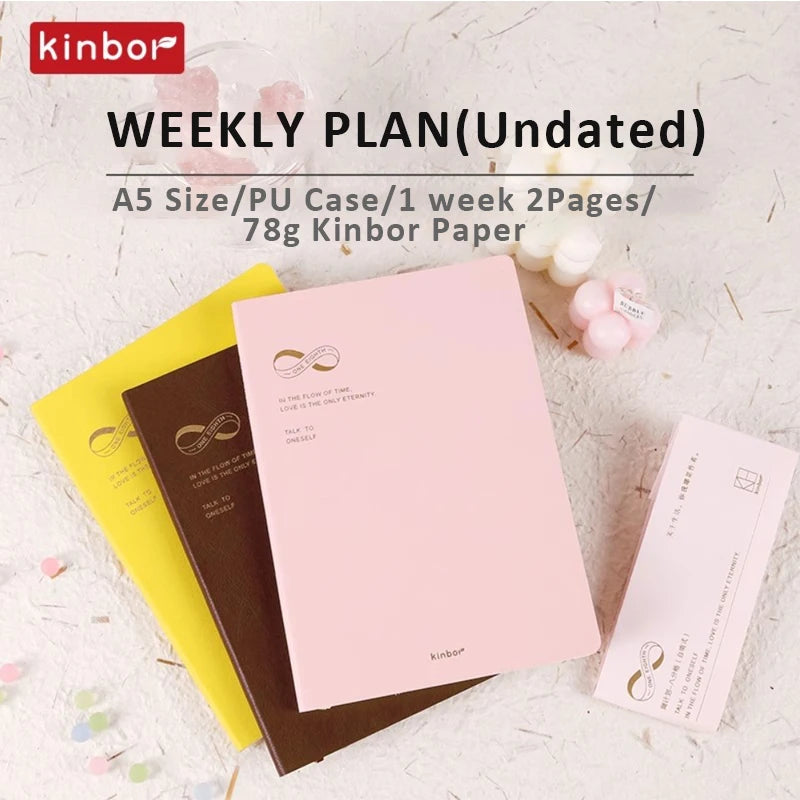 Kinbor Weekly Planner Notebook Undated Daily & Monthly Agenda Journa
