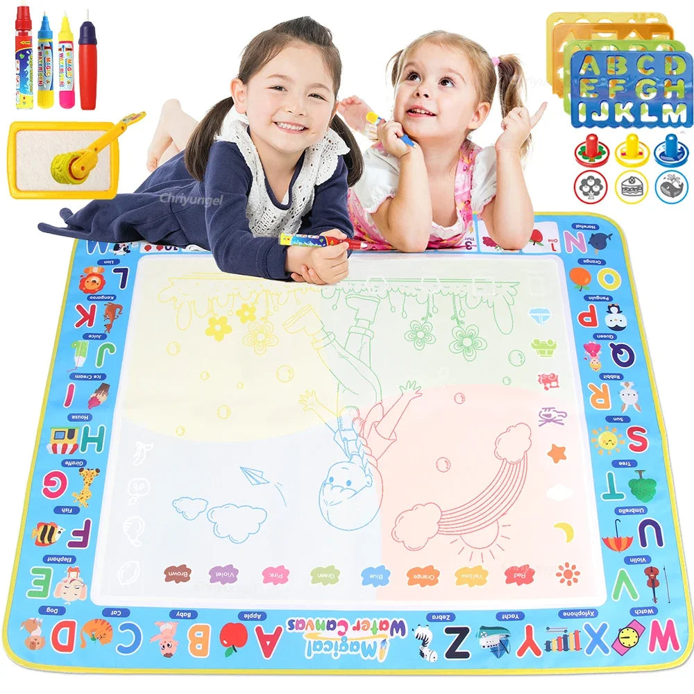 100x80CM Montessori Magic Drawing Board Reasonable Water Doodle Mat for Kids Educational Art & Pen Control Training