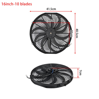 Univerzální 7/9/10/12/14/16 Inch 12V 80W Auto Radiátor Chlazení Fan Blade - elektrické klimatizace Ventilátor Kit 2100RPM