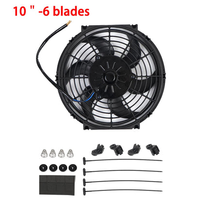 Univerzální 7/9/10/12/14/16 Inch 12V 80W Auto Radiátor Chlazení Fan Blade - elektrické klimatizace Ventilátor Kit 2100RPM