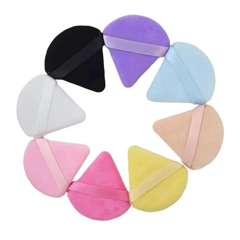 10-Piece Triangle Powder Powder Puff Set - vlhké a suché kosmetické houbičky pro volný prášek & Nadace