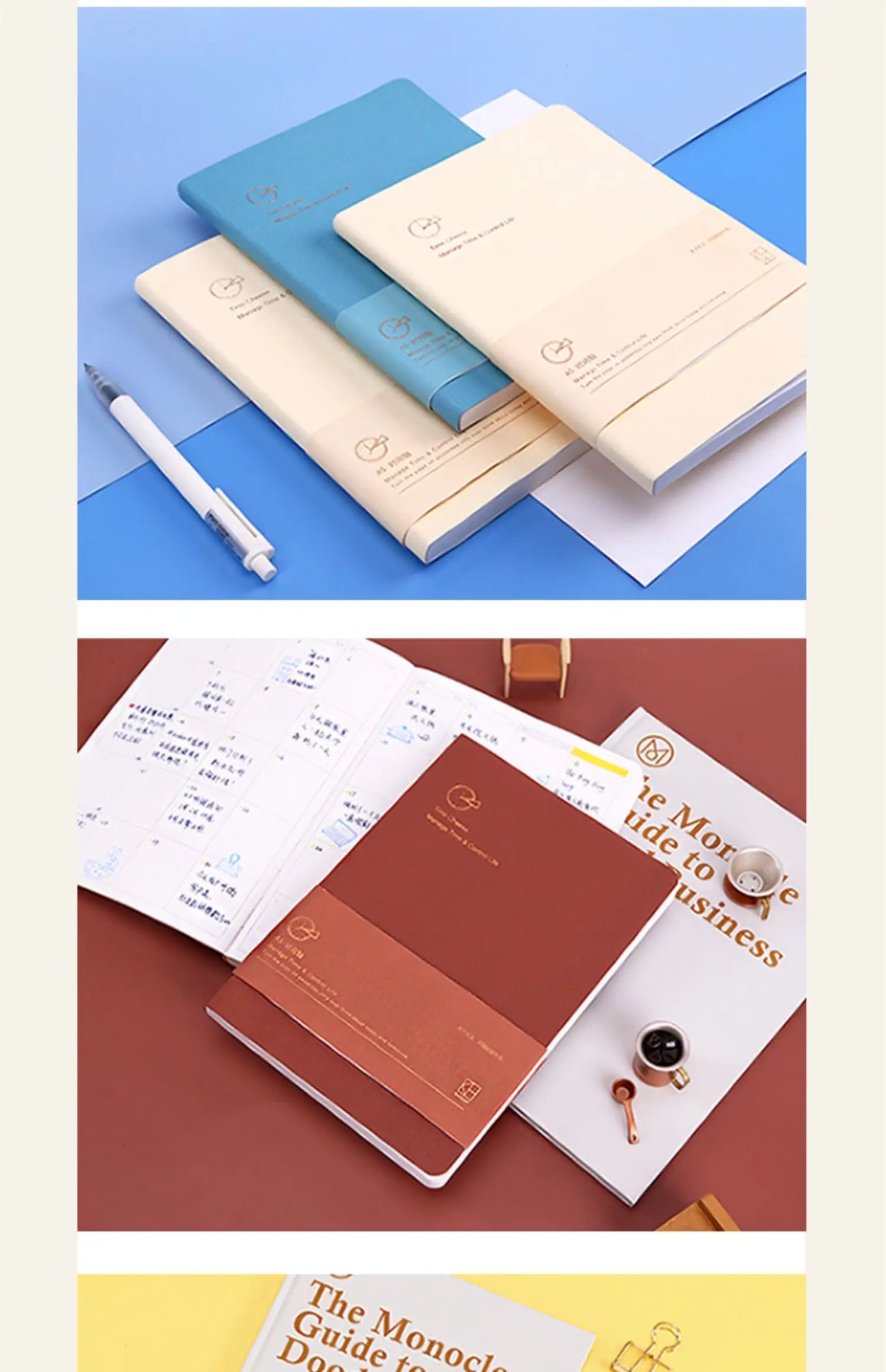 Kinbor Weekly Planner Notebook Undated Daily & Monthly Agenda Journa