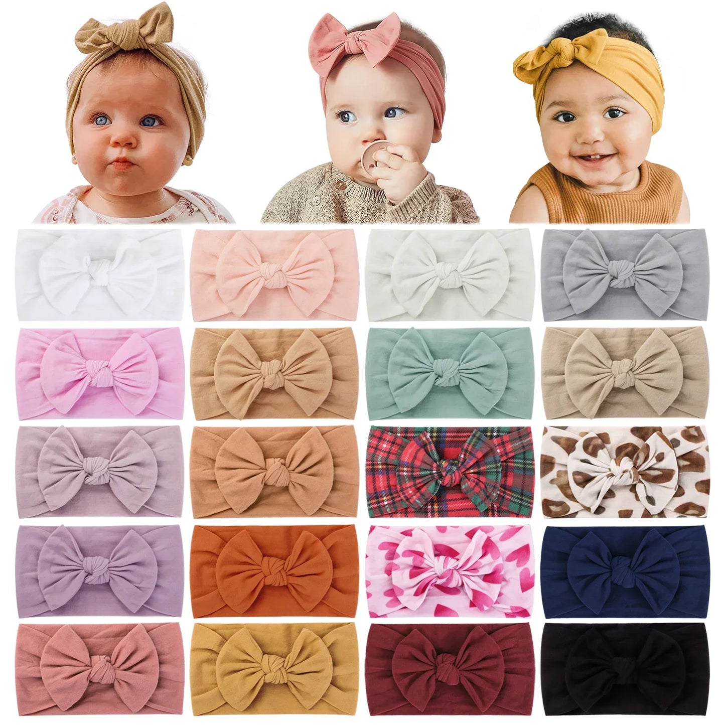 1Pc Baby Nylon Headscarf ? Ruční květinová čelenka pro novorozené dívky, batole elastické vlasy Turban