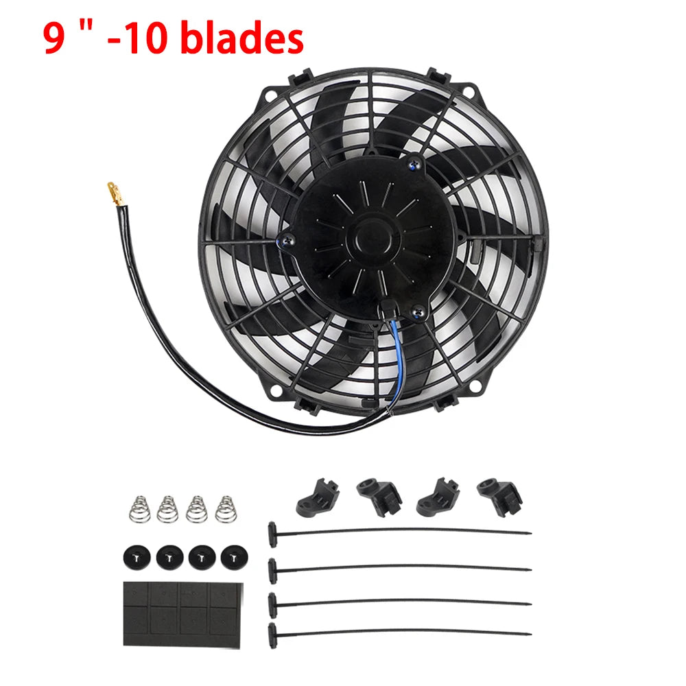 Univerzální 7/9/10/12/14/16 Inch 12V 80W Auto Radiátor Chlazení Fan Blade - elektrické klimatizace Ventilátor Kit 2100RPM