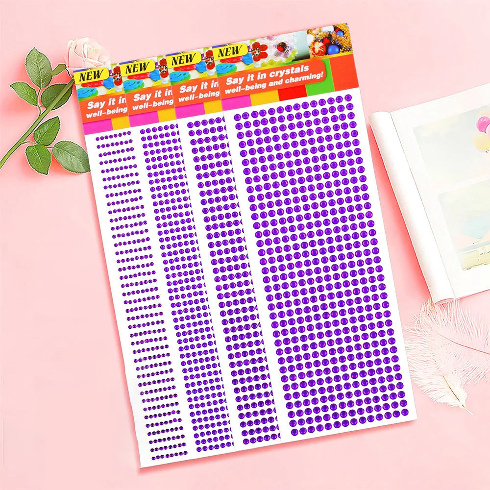 1040/900/504Ks Akrylová vrtačka DIY Crystal Shainstone Samolepky pro telefonní případy, karty a řemesel