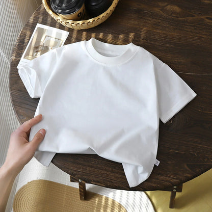 2-10Y Děti, čisté bavlněné krátké rukávy svetr tričko tričko - dětské kluci a dívky Letní topy