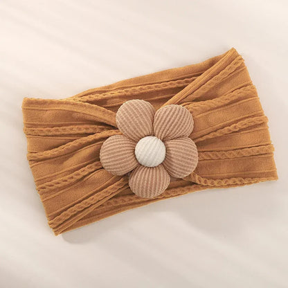 1Pc Baby Nylon Headscarf ? Ruční květinová čelenka pro novorozené dívky, batole elastické vlasy Turban