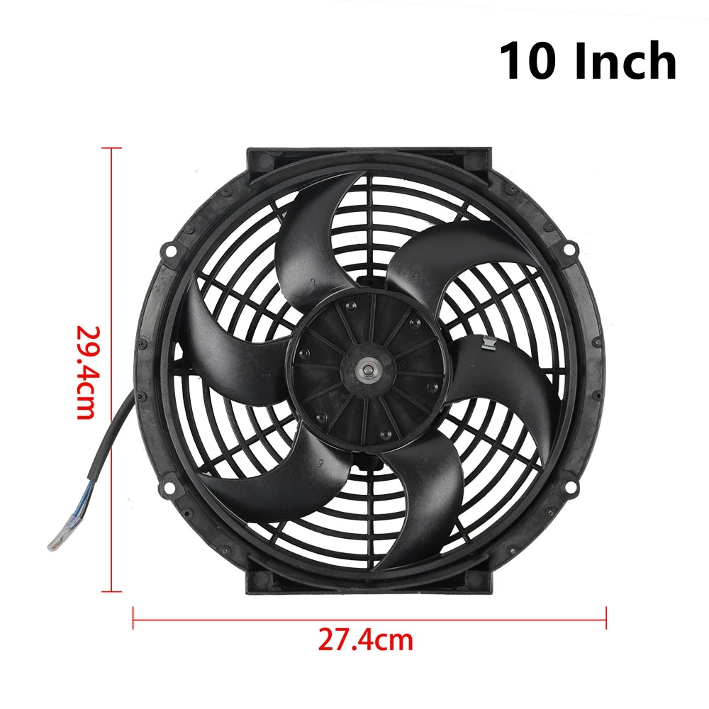 Univerzální 7/9/10/12/14/16 Inch 12V 80W Auto Radiátor Chlazení Fan Blade - elektrické klimatizace Ventilátor Kit 2100RPM