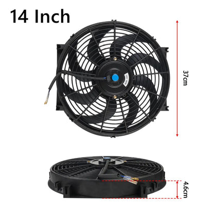 Univerzální 7/9/10/12/14/16 Inch 12V 80W Auto Radiátor Chlazení Fan Blade - elektrické klimatizace Ventilátor Kit 2100RPM