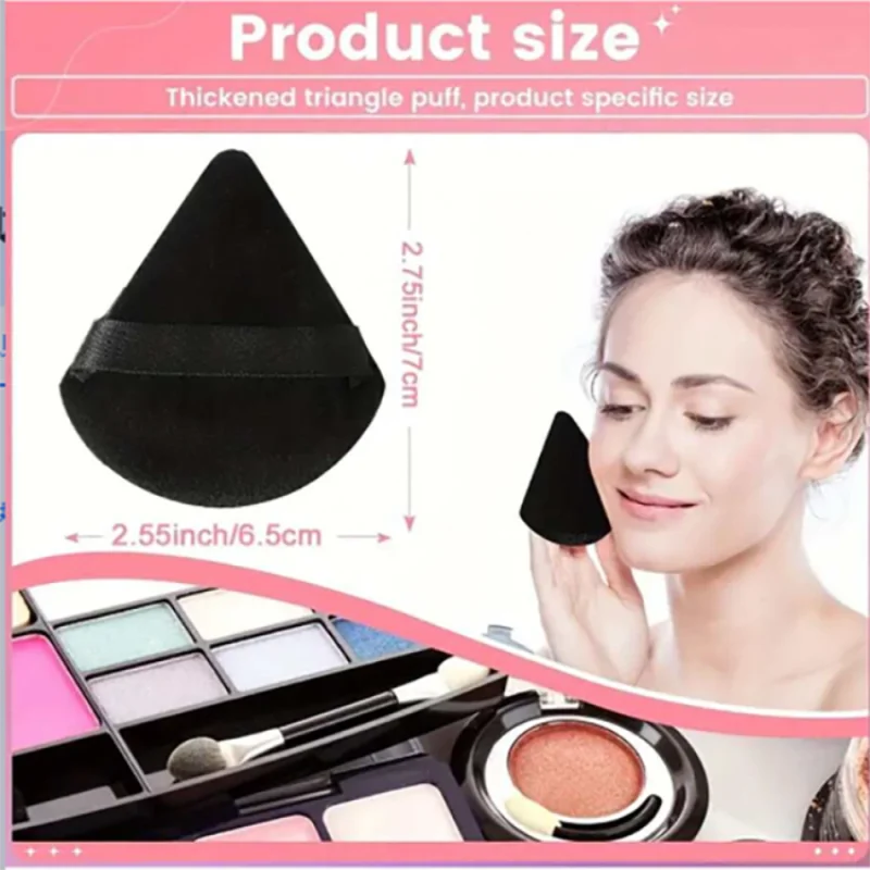 10-Piece Triangle Powder Powder Puff Set - vlhké a suché kosmetické houbičky pro volný prášek & Nadace