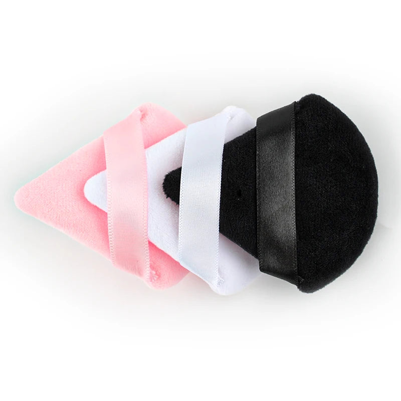 SHIDISHANGPIN Triangle Velvet Powder Puff – Reusable Face Cosmetic Sponge, Mini Cotton Makeup Puff for Foundation, Eyeshadow, and Beauty Tools (1/2/3/6pcs)